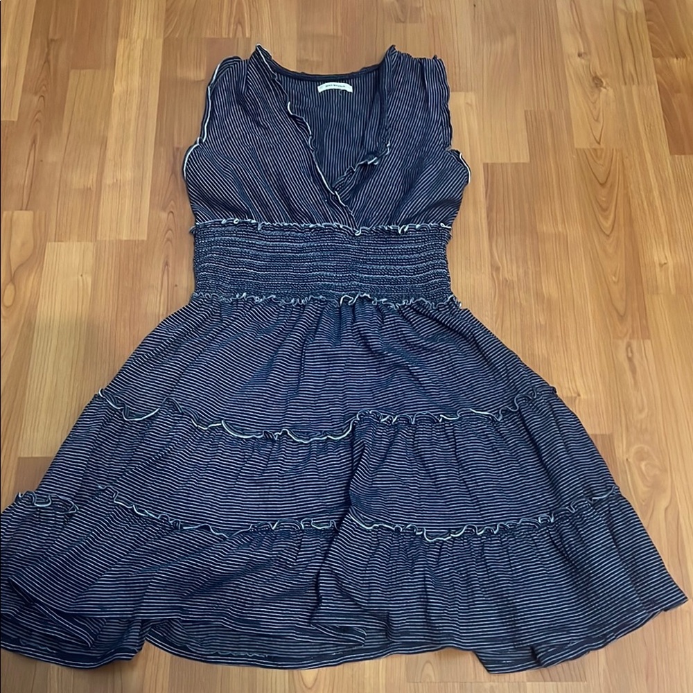 Max studio Navy Striped Dress